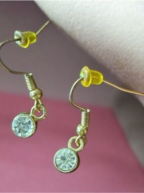 Gold-Tone Crystal Drop Earrings - Unbranded